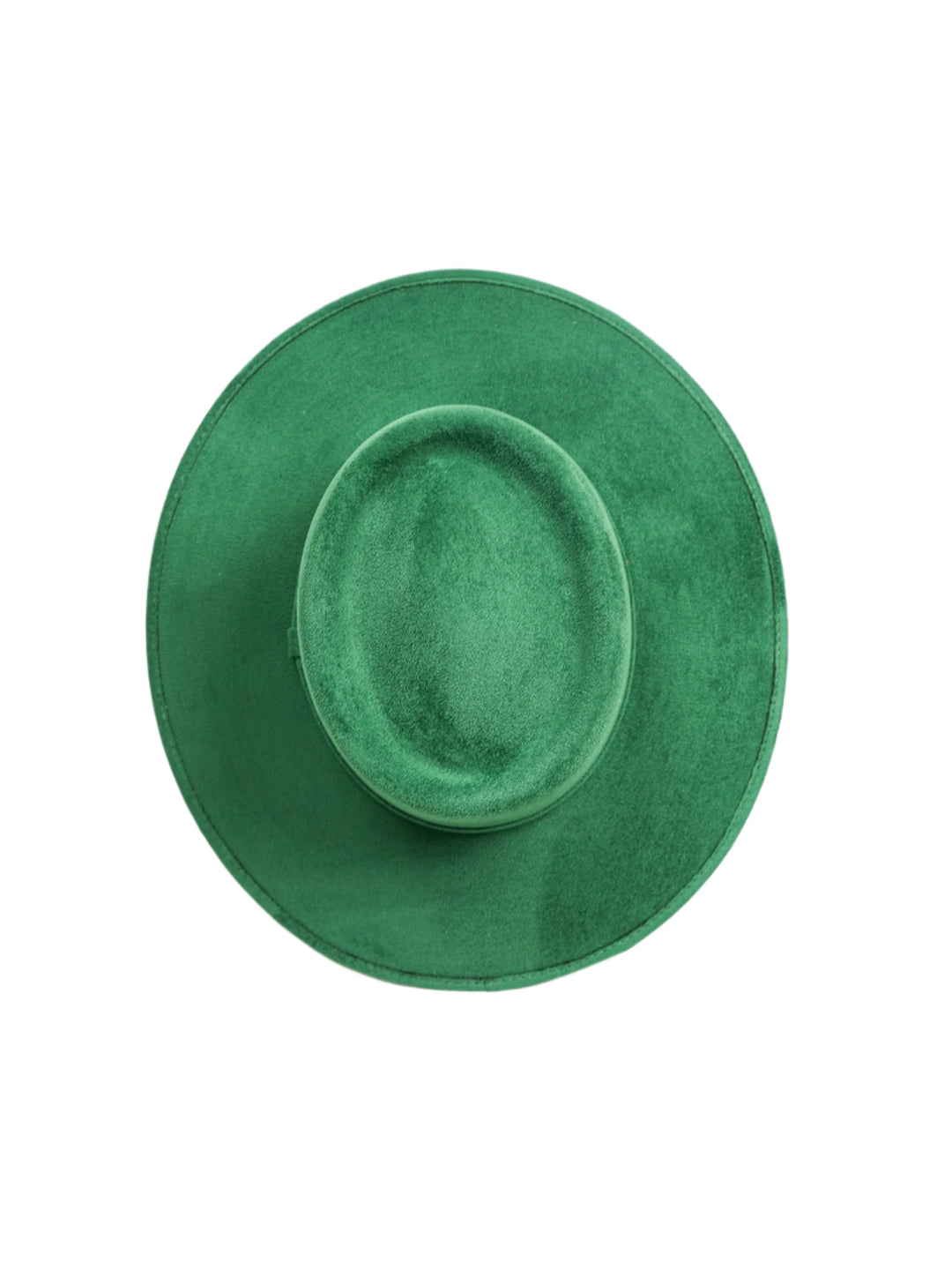 Vegan Suede Gambler Hat- Emerald Green