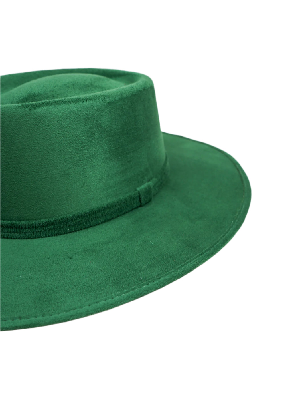 Vegan Suede Gambler Hat- Emerald Green