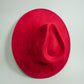 Vegan Suede Rancher Hat- Lipstick Red