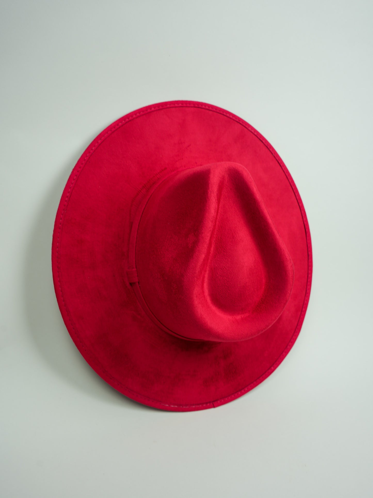 Vegan Suede Rancher Hat- Lipstick Red