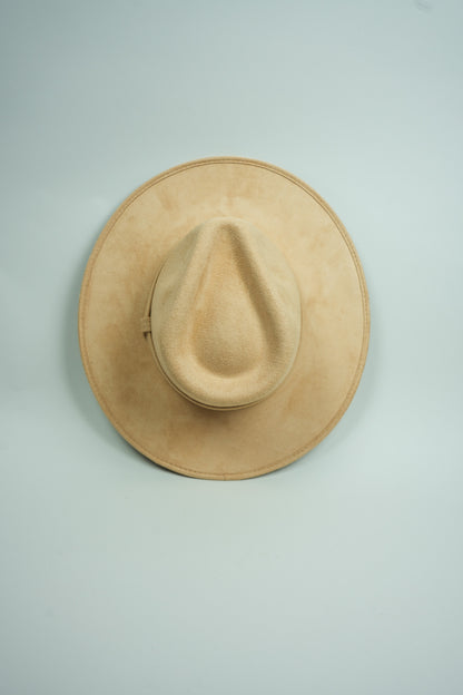 Vegan Suede Rancher Hat - Nude