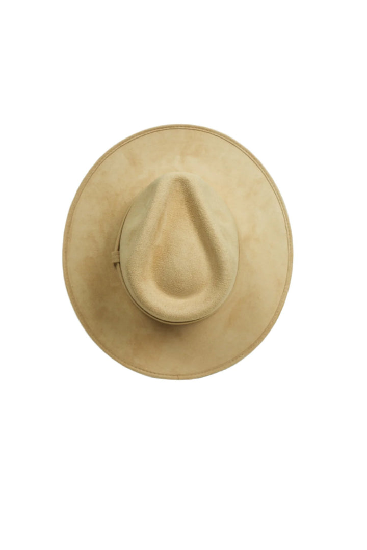 Vegan Suede Rancher Hat - Nude