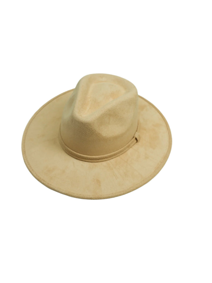 Vegan Suede Rancher Hat - Nude