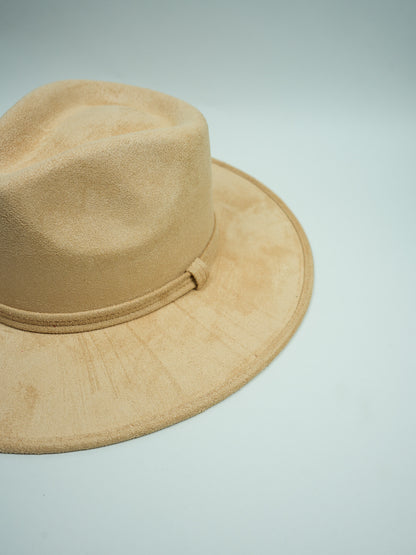 Vegan Suede Rancher Hat - Nude