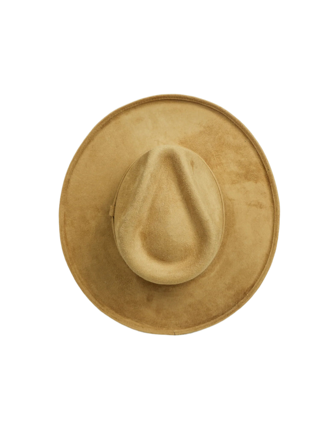 Vegan Suede Rancher Hat - Pencil Brim - Cappuccino
