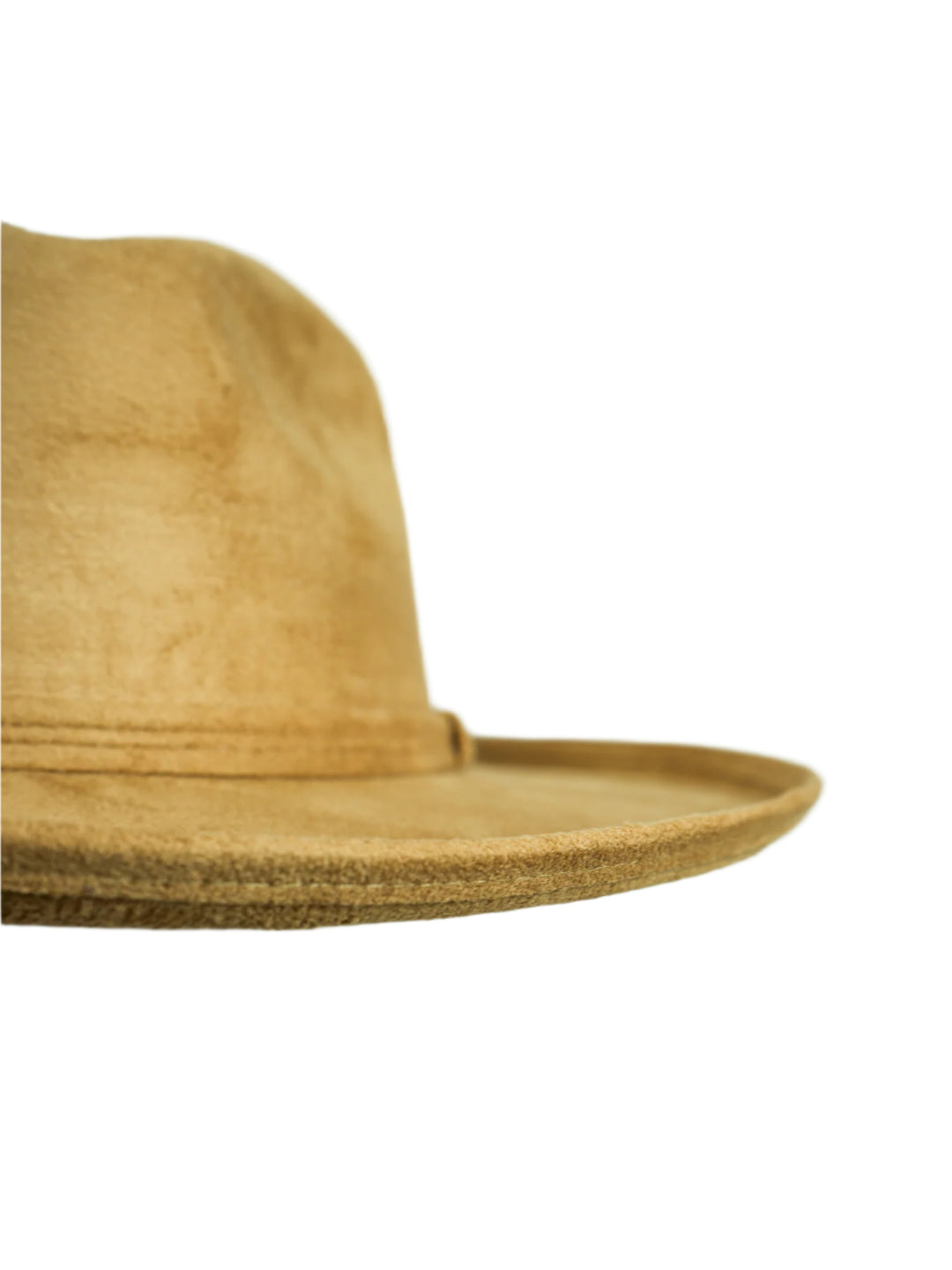 Vegan Suede Rancher Hat - Pencil Brim - Cappuccino