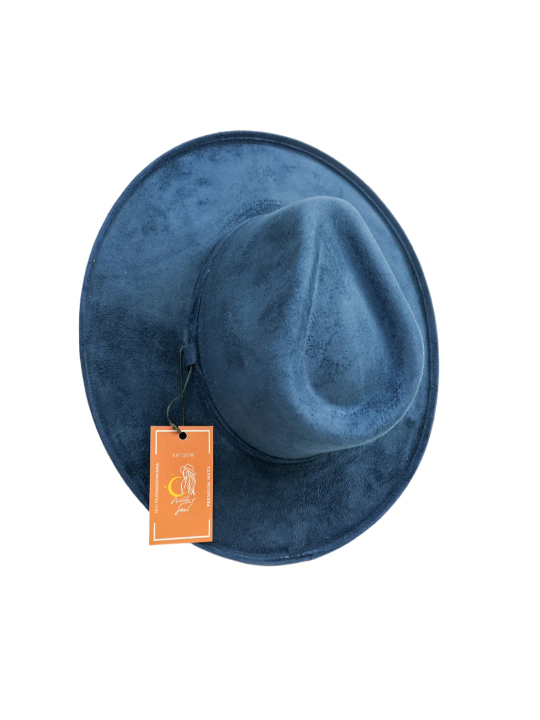 Vegan Suede Rancher Hat - Pencil Brim - Navy