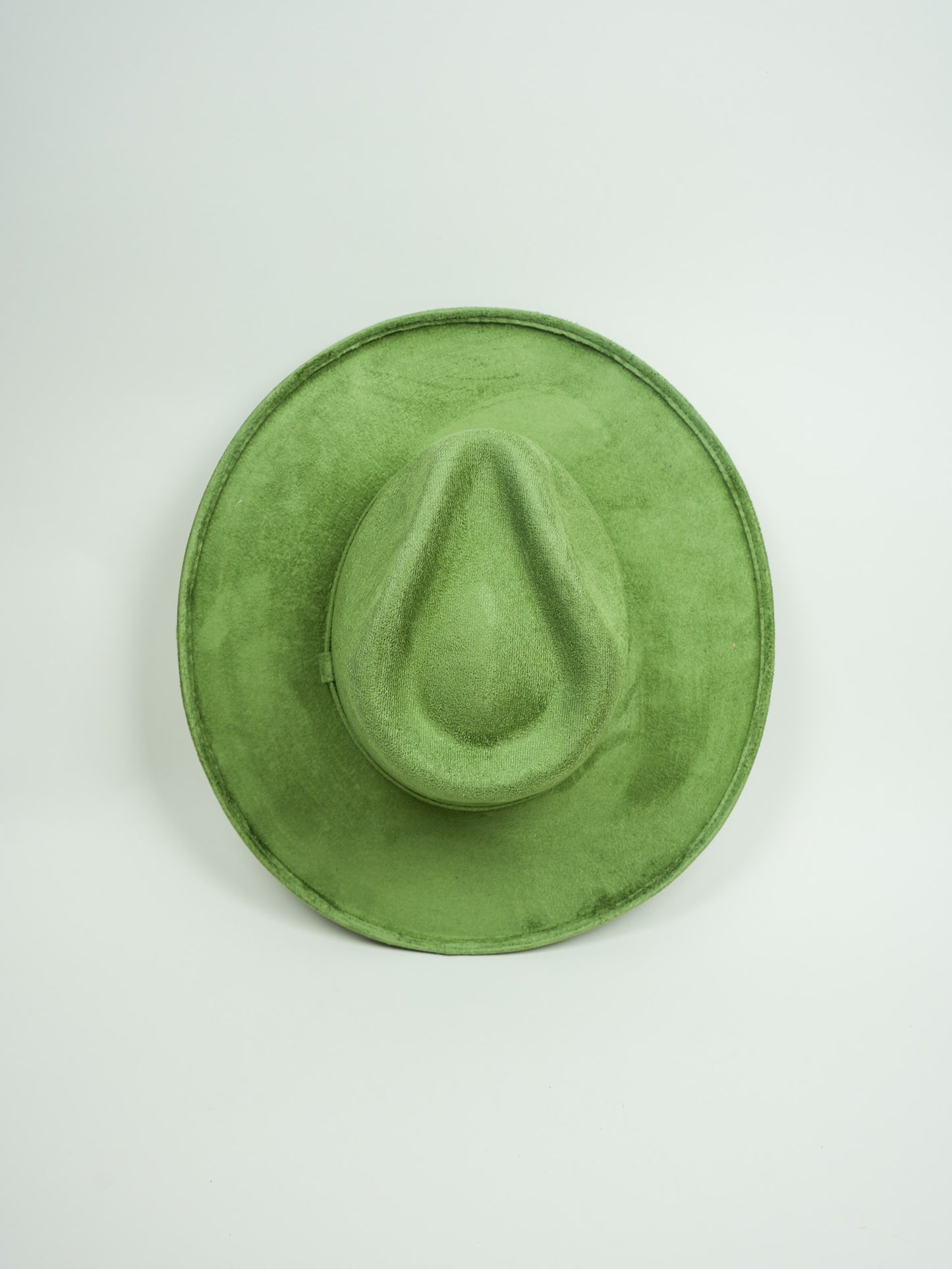 Vegan Suede Rancher Hat - Pencil Brim - Avocado Green