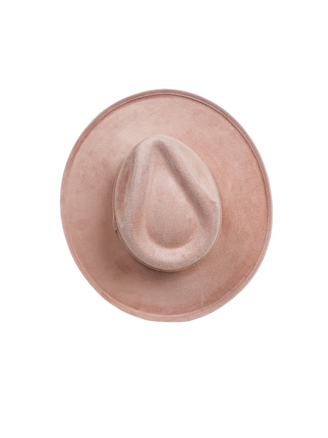 Vegan Suede Rancher Hat - Pencil Brim - Pale Dusty Rose
