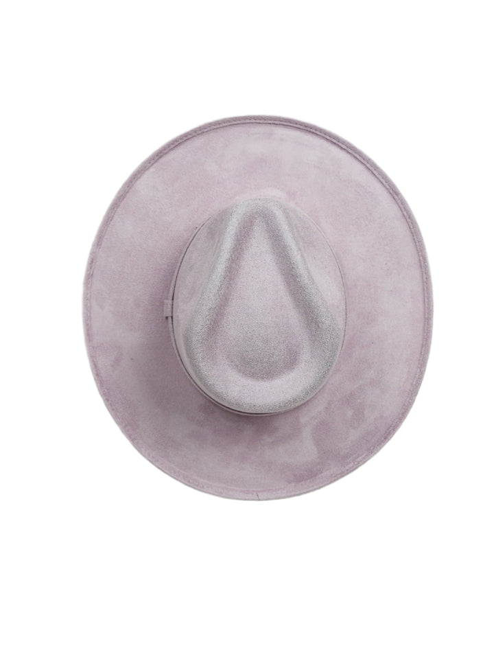Vegan Suede Rancher Hat - Pencil Brim - Lavender
