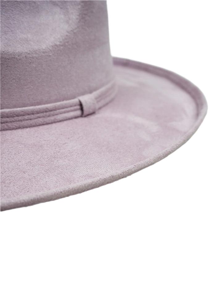 Vegan Suede Rancher Hat - Pencil Brim - Lavender