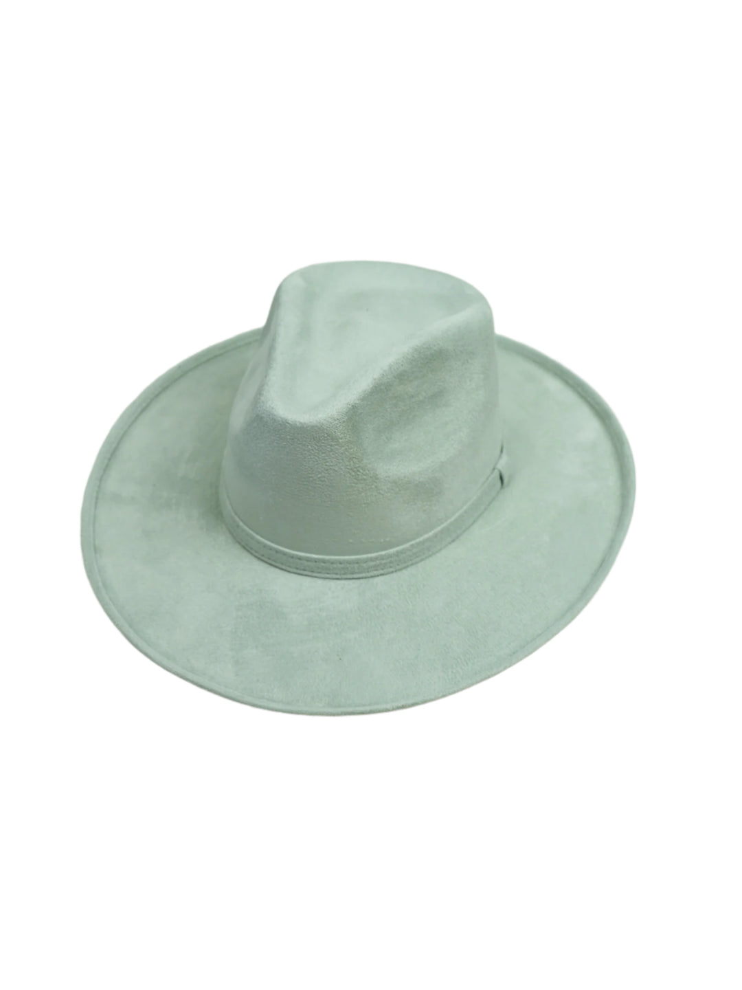 Vegan Suede Rancher Hat - Pencil Brim - Light Grey