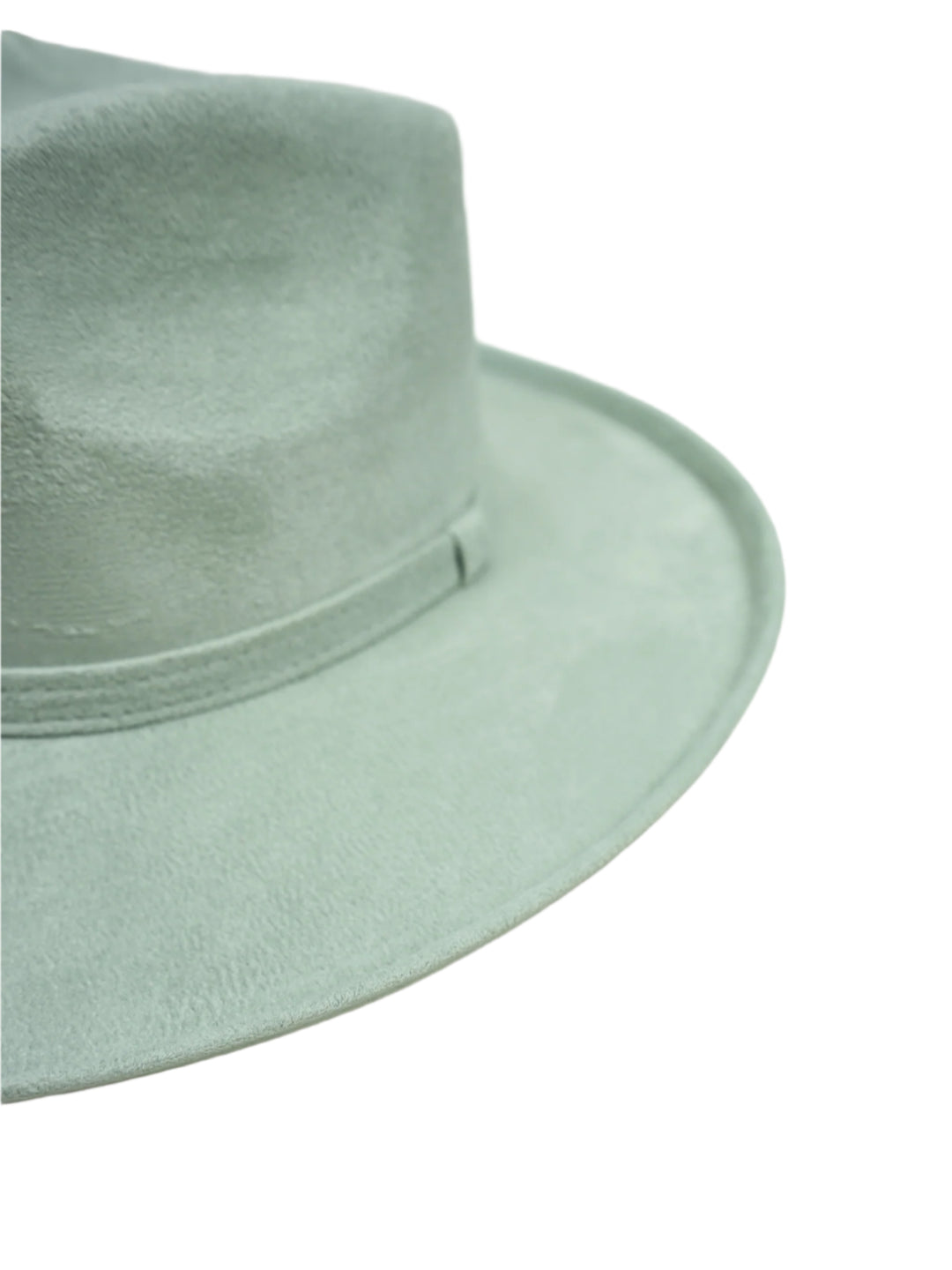 Vegan Suede Rancher Hat - Pencil Brim - Light Grey