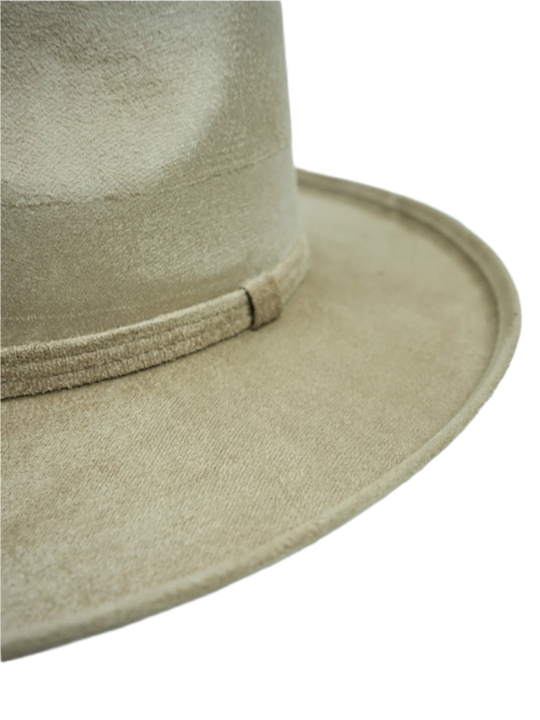 Vegan Suede Rancher Hat - Pencil Brim - Sand