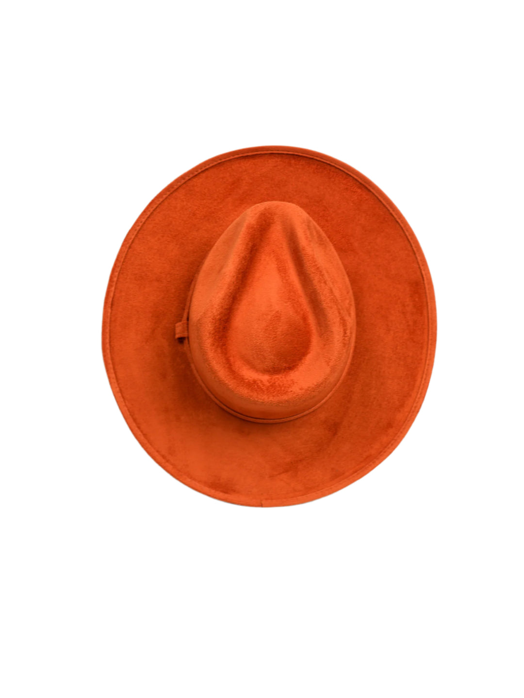Vegan Suede Rancher Hat - Pencil Brim - Orange