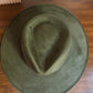 Vegan Suede Rancher Hat- Olive Green