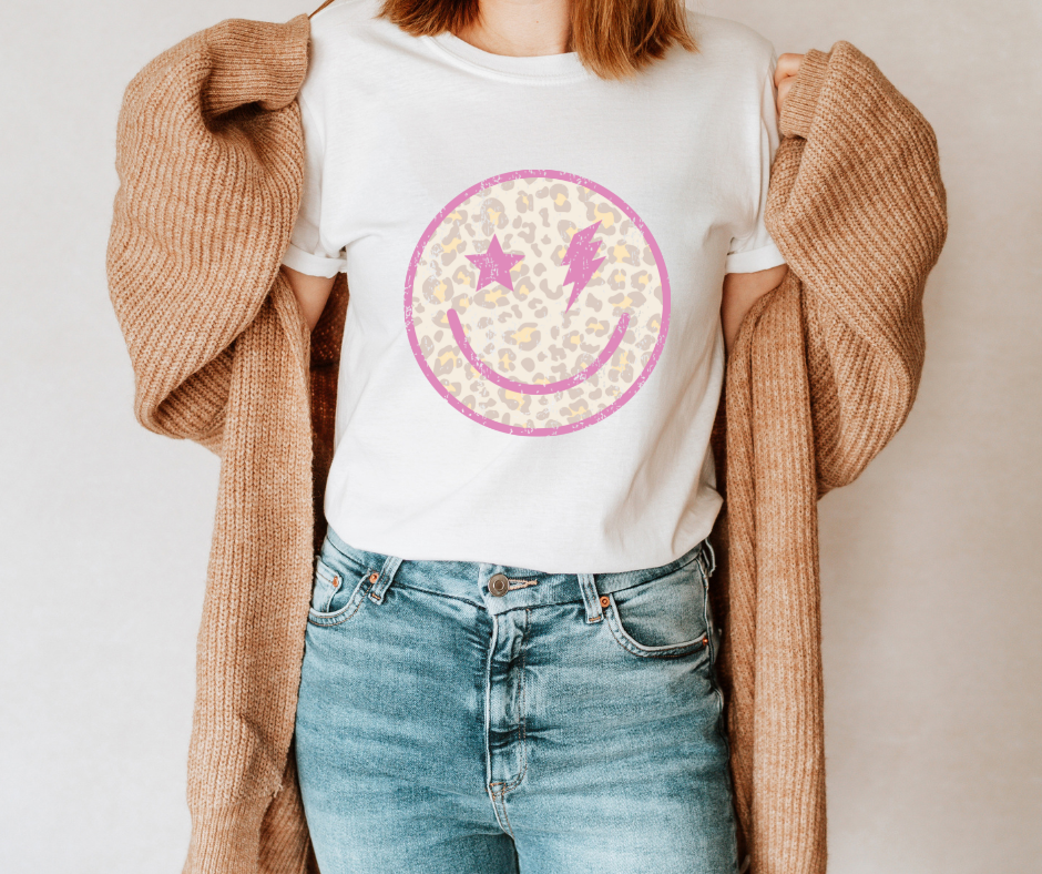 Leopard Smily Graphic T-Shirt