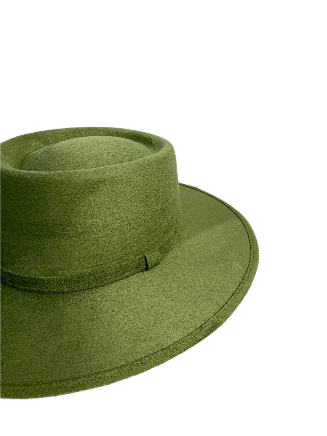 Vegan Suede Gambler Hat- Forest Green