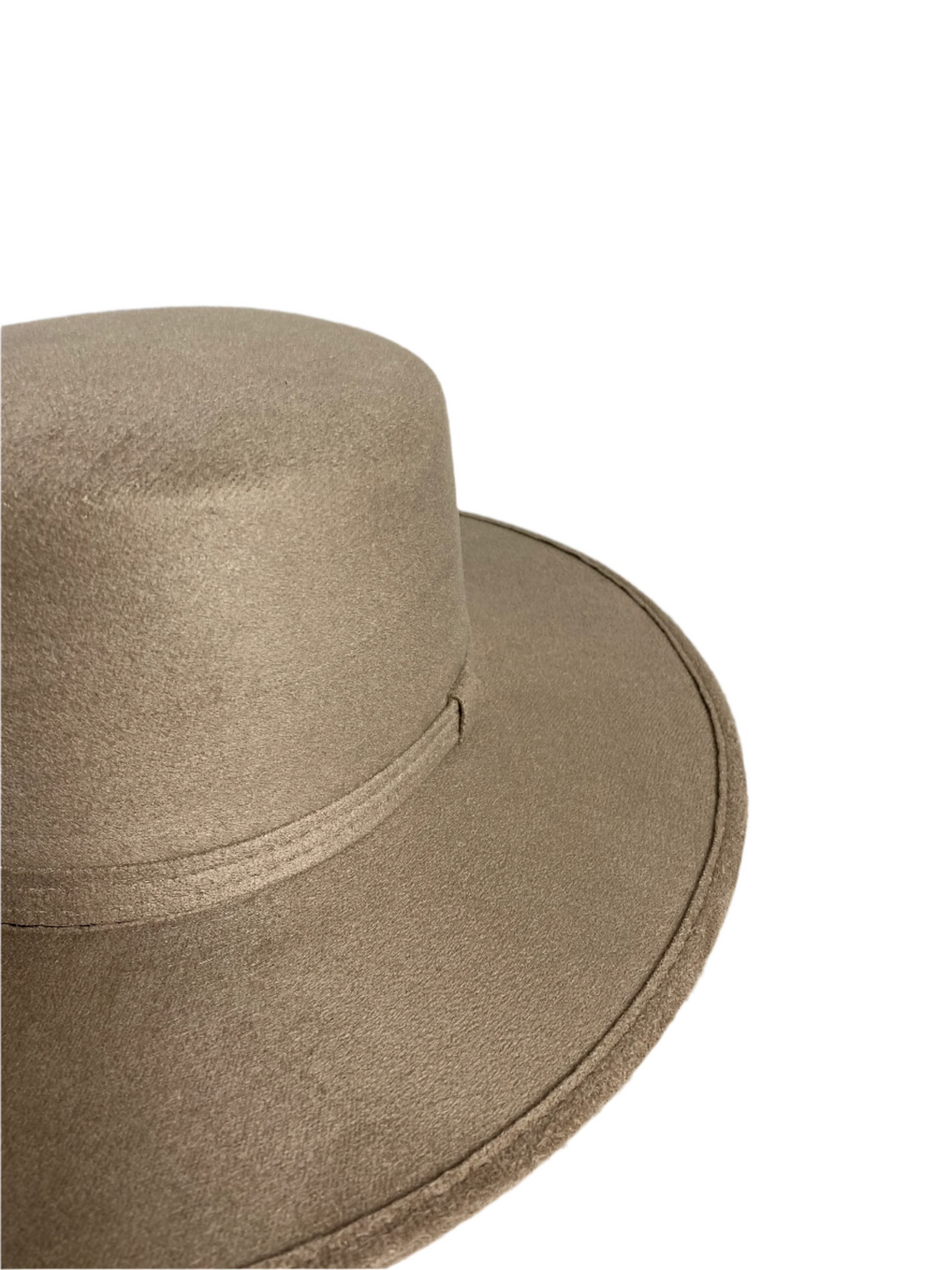 Vegan Suede Flat Top Hat- Sand