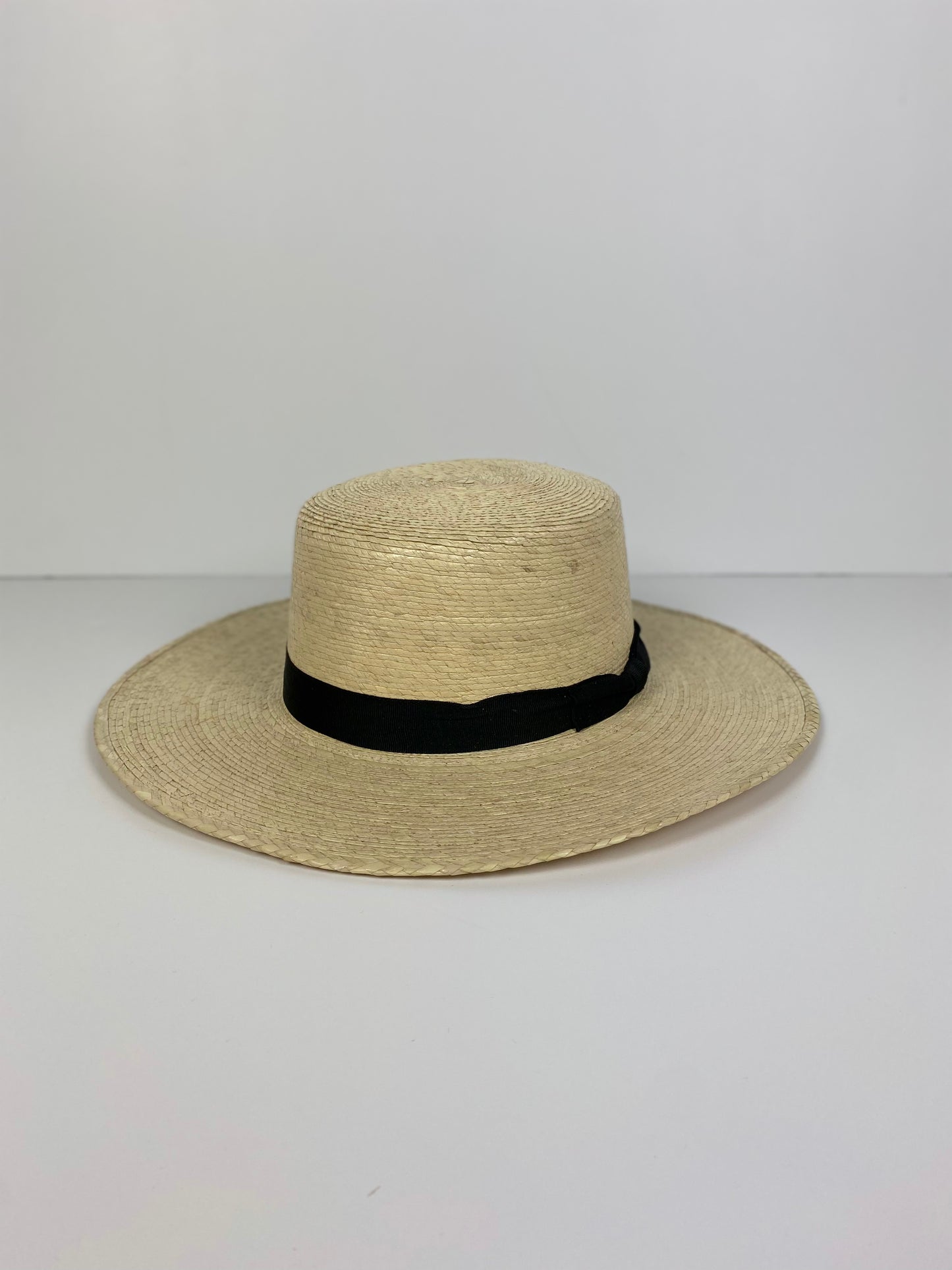 Panama Beach Flat Top Hat with Black Band
