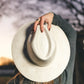 Vegan Suede Western Cowboy Hat- Ivory