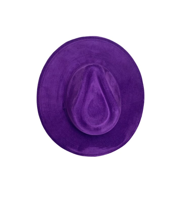 Vegan Suede Rancher Hat - Purple