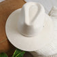 Vegan Suede Western Cowboy Hat- Ivory