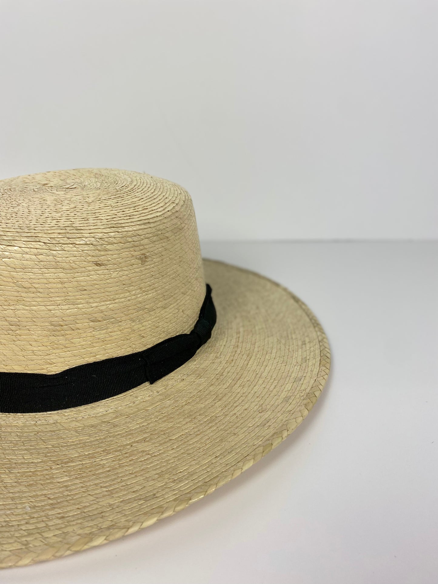 Panama Beach Flat Top Hat with Black Band
