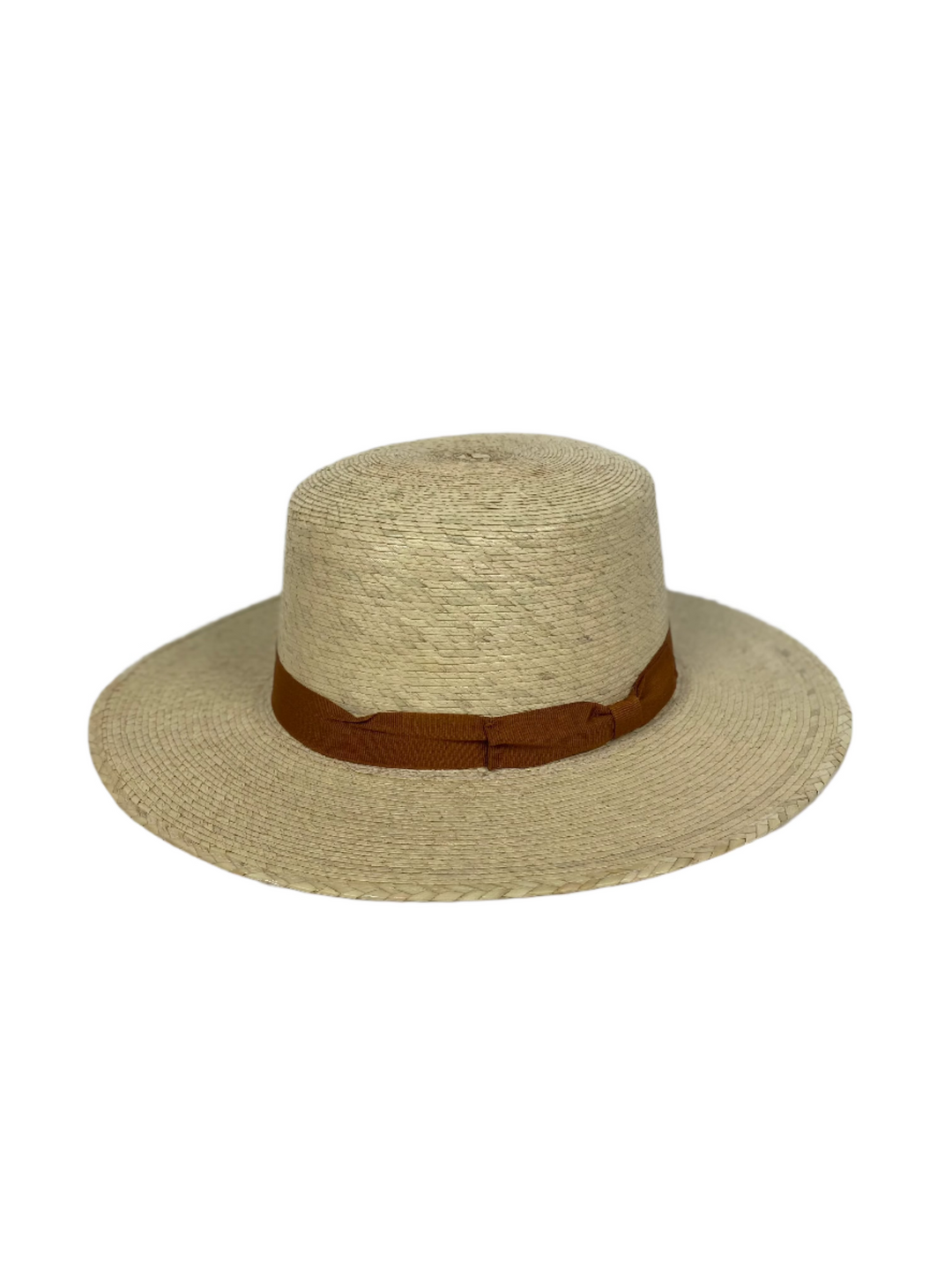 Panama Beach Flat Top Hat with Caramel Band