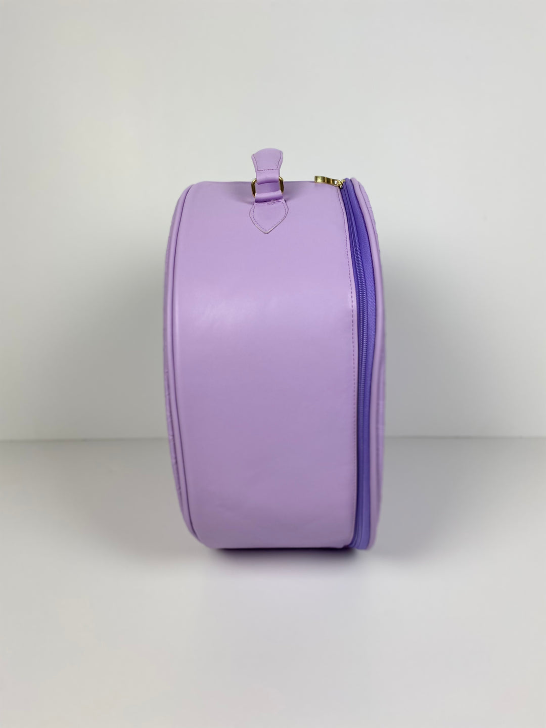 Hat Box Faux Leather Pastel Snake Print - Lavender