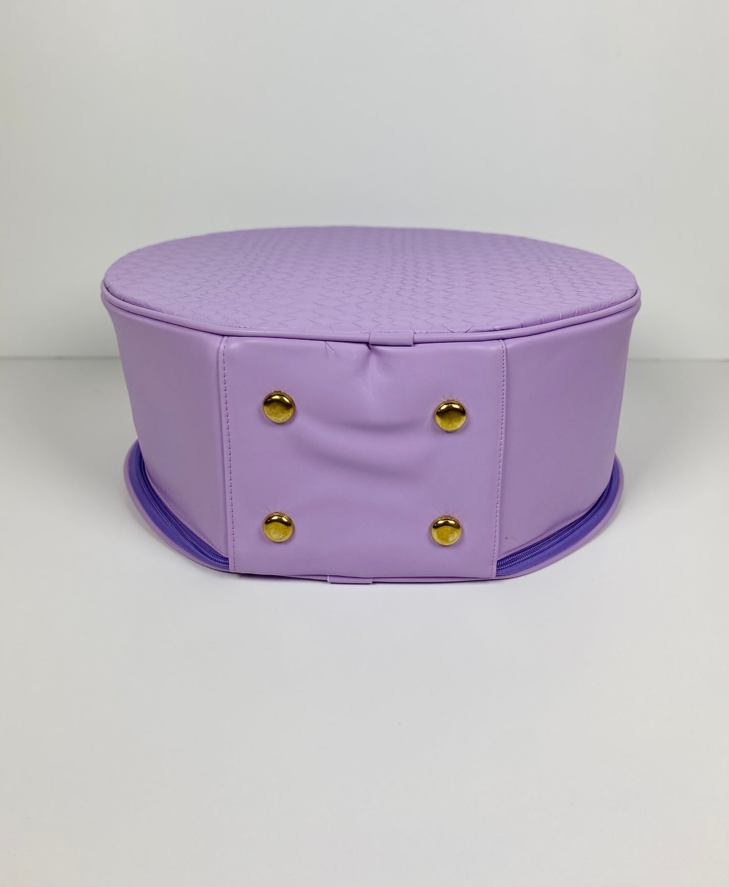 Hat Box Faux Leather Pastel Snake Print - Lavender