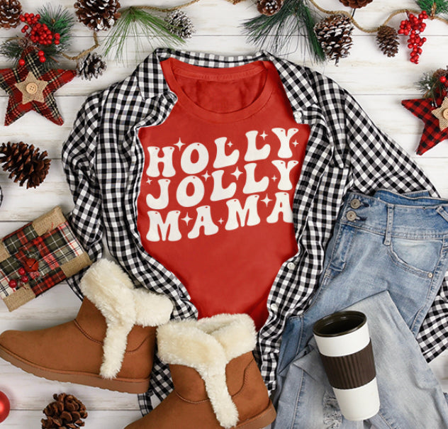 Holly Jolly Mama T-Shirt & Sweatshirt