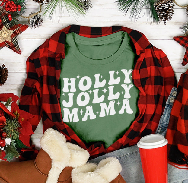 Holly Jolly Mama T-Shirt & Sweatshirt