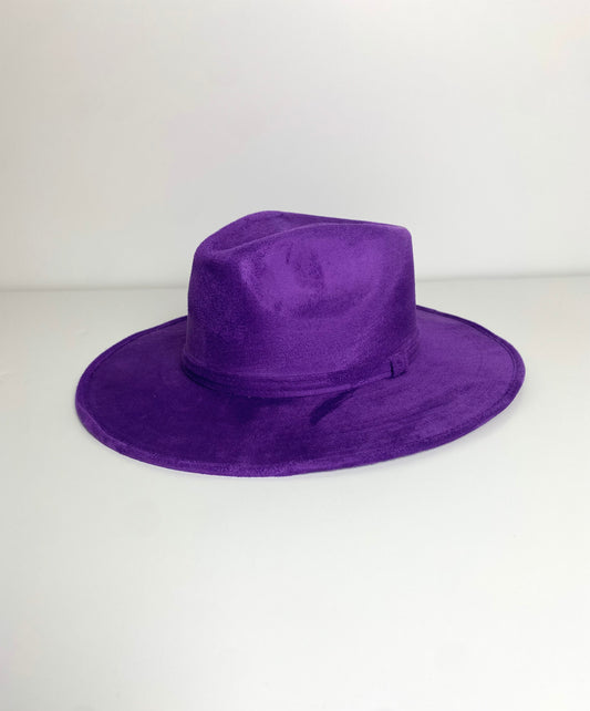 Vegan Suede Rancher Hat - Purple