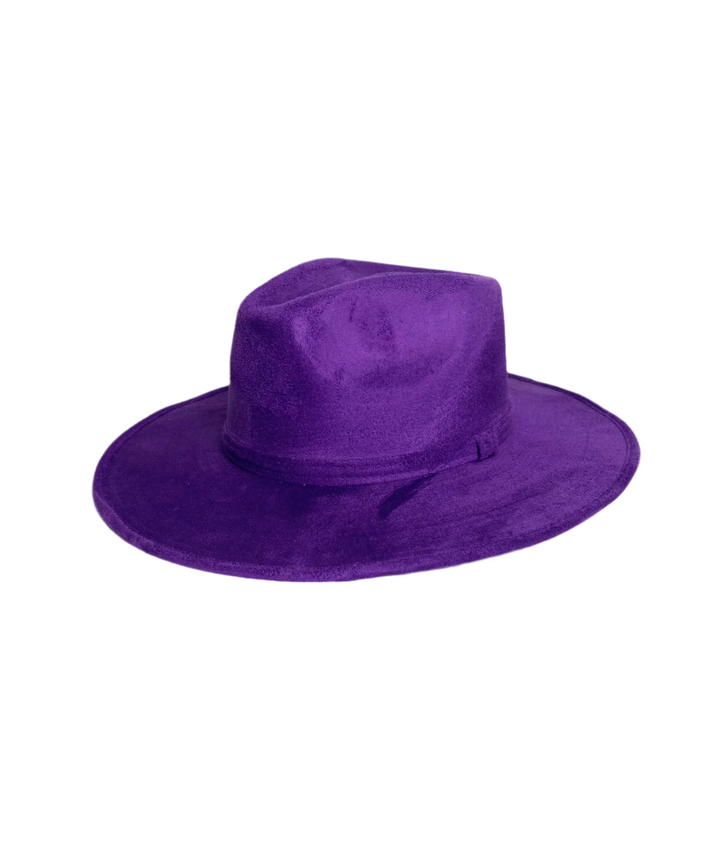 Vegan Suede Rancher Hat - Purple