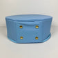 Hat Box Faux Leather Pastel Snake Print - Baby Blue