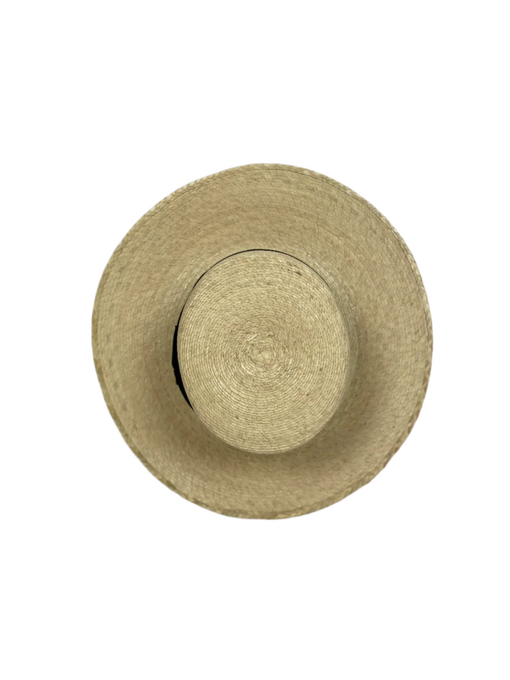 Panama Beach Flat Top Hat with Black Band