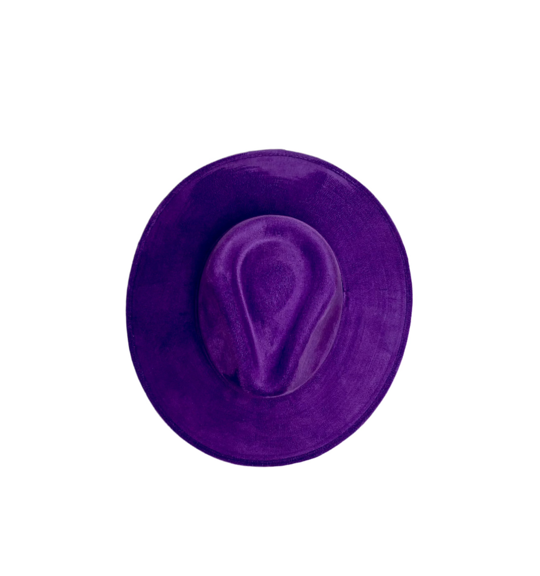 Vegan Suede Rancher Hat - Purple