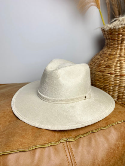 Kids Vegan Suede Hats - Ivory